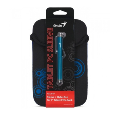 Estuche Funda Genius Tablet 7¨Gs-701P Black + Touch Pen Blue