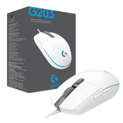 Mouse Logitech G203 Gaming Lightsync White