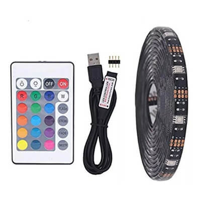 Tira De Led Rgb 12V 25W Rollo 5 Metros Con Control Remoto Sin Cargador