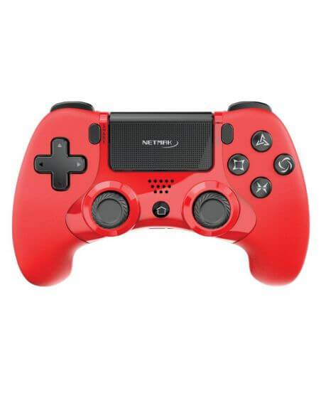 Joystick Netmak Bluetooth Ps4 (Nm-P401-R) Rojo