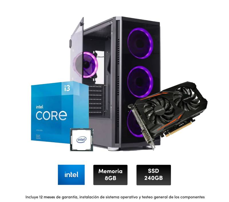 Pc Outlet (E.i) Intel Core I3 10105F ,8Gb ,Gtx 1050, Gab Cromax, Ssd 240