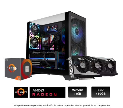 Pc Gamer R5 7600,  16X 1 , Rx 7600 8Gb, 750W , View 390, B650, 480 Ssd (Sin Adaptador Wi-Fi)