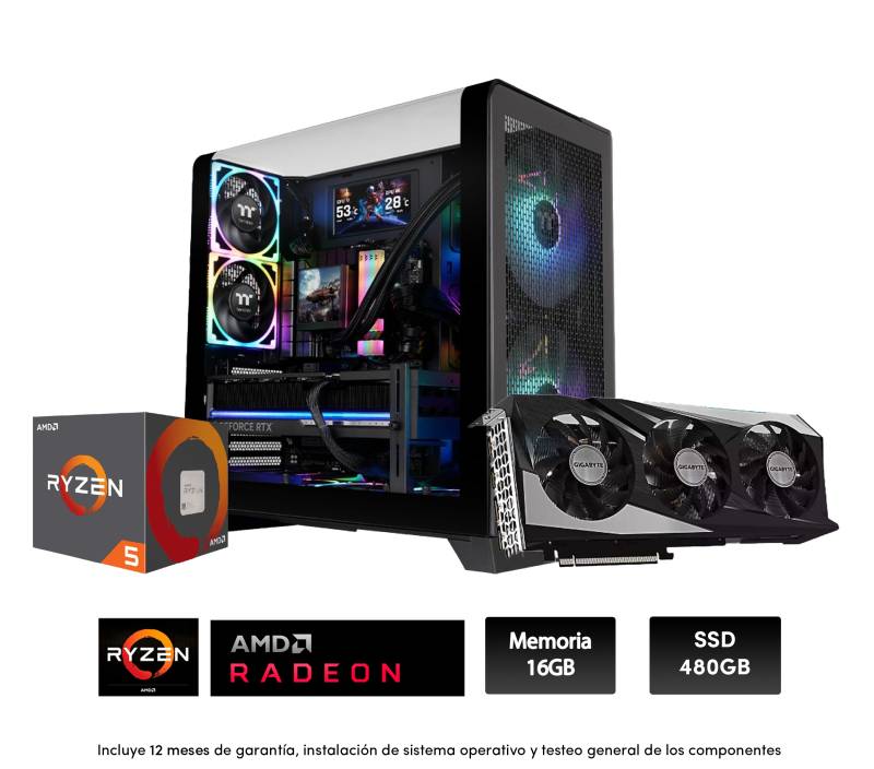 Pc Gamer R5 7600,  16X 1 , Rx 7600 8Gb, 750W , View 390, B650, 480 Ssd (Sin Adaptador Wi-Fi)