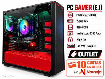 Pc Gamer (E.i) Intel Core I5 9600Kf , 16Gb De Ram , 750W Br , B360 Aorus , Ssd 480 , Rtx 3060 ( Outlet )