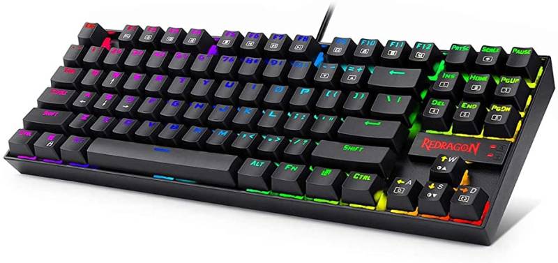 Teclado Usb Gamer Mecanico Redragon K552 Kumara Negro Rgb (K552-Rgb) Switch Azul