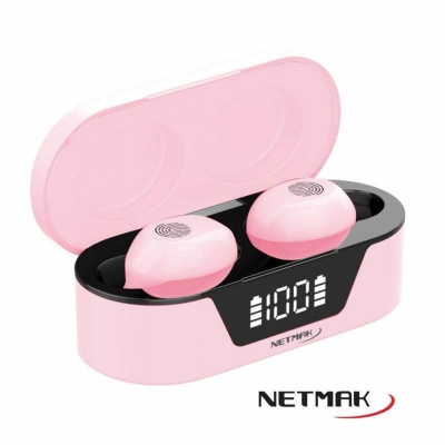 Auricular Bluetooth Touch C/display Netmak (nm-biza-p) Rosa