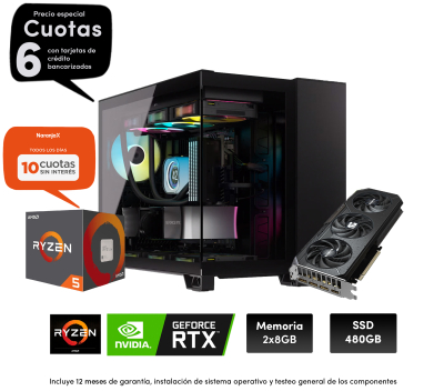 Pc Gamer R5  5500, 2X8Gb De Ram , 650W, Rtx 5060 Ti, Corsair 2500, B550, 480 Ssd