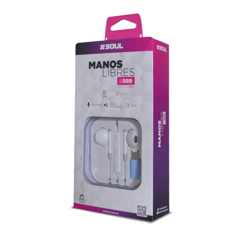 Auriculares Manos Libres S589 Tipo C / Iphone Soul
