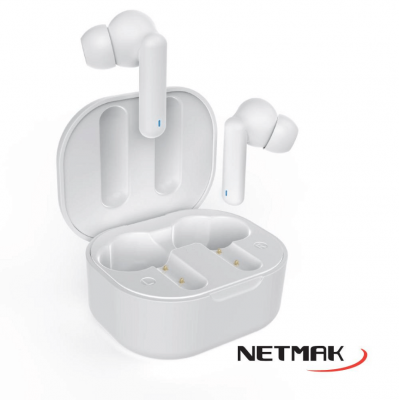 Auricular Bluetooth C/estuche Blanco Netmak (nm-air5-w)