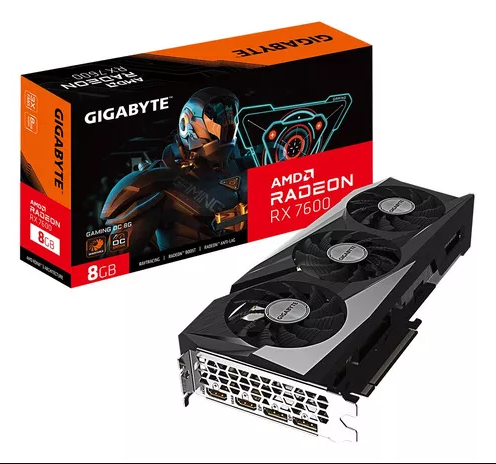 Placa De Video Gigabyte Radeon Rx 7600 Gaming Oc 8Gb