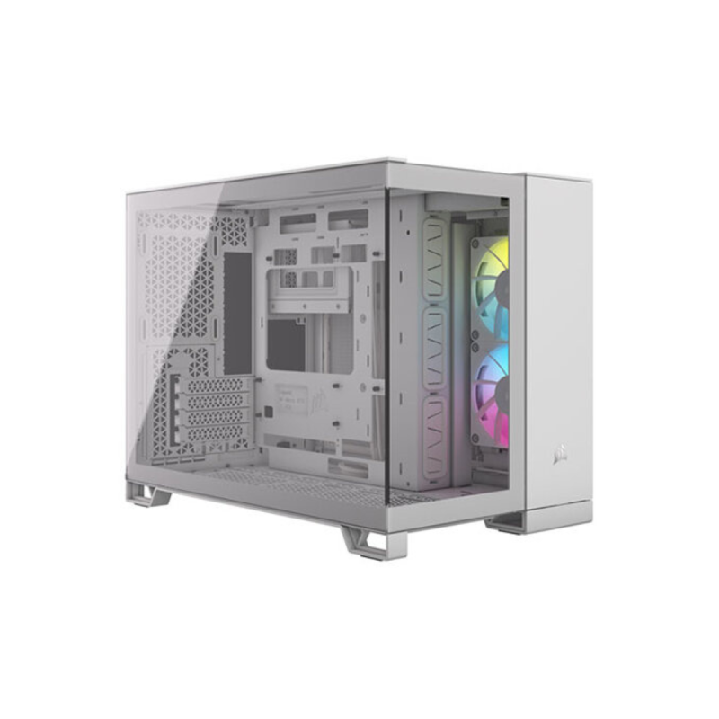 Gabinete Corsair 2500X Mid-Tower Tg Icue Fan Rgb X2 Dual Chamber White