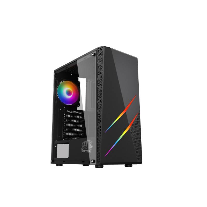 Gabinete Raptor Blaze Force Tg Mid-Tower Rgb Fan X1 W/Button