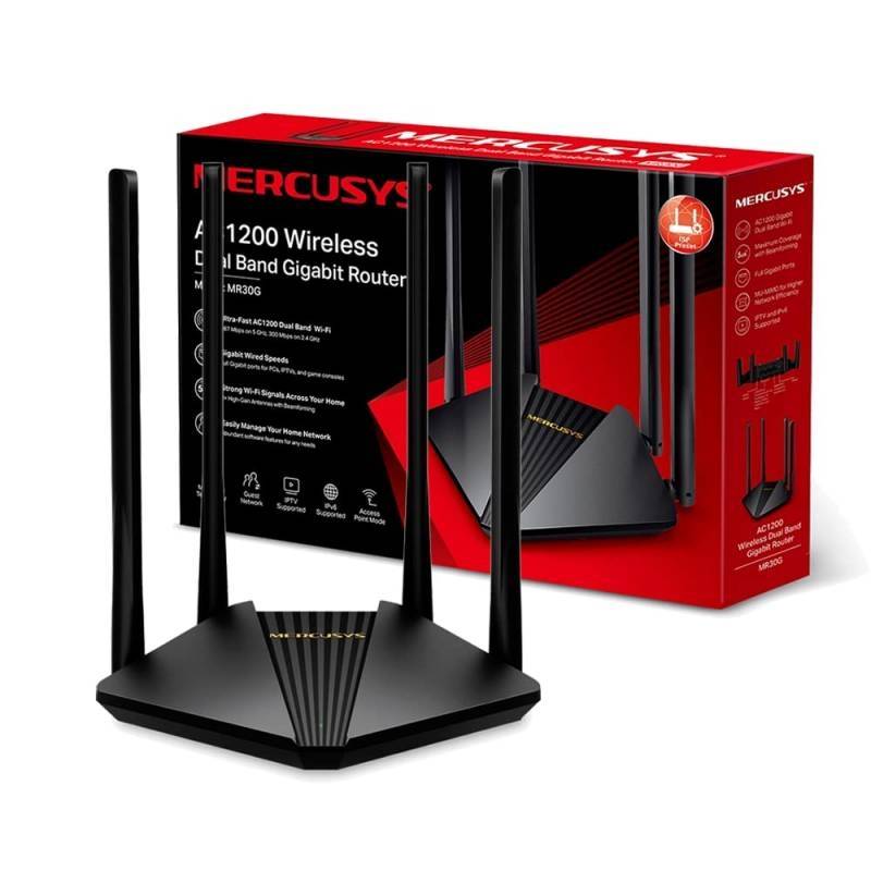 Mr30G Router Wir Mercusys Gigabit  Ac1200  4 Ant