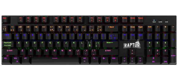 Teclado Raptor Fireclaw M104 Mecanico Retroiluminado Switch Red Outemu
