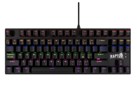 Teclado Raptor Fireclaw M87 Mecanico Retroiluminado Switch Red Outemu