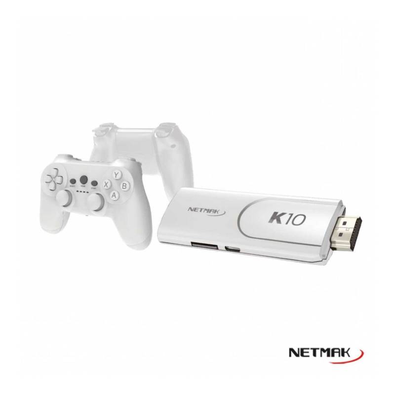 Mini Consola 4K Hdmi Tv 40000 Juegos Netmak Blanco K10