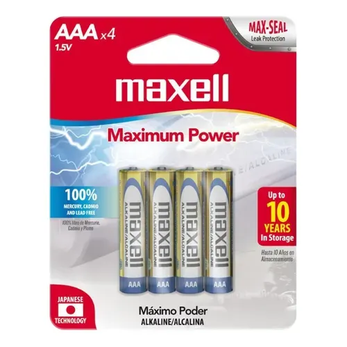 Pila Maxell Alcalina Aaa Blister X4 1.5V (Aaa- 4Bp)