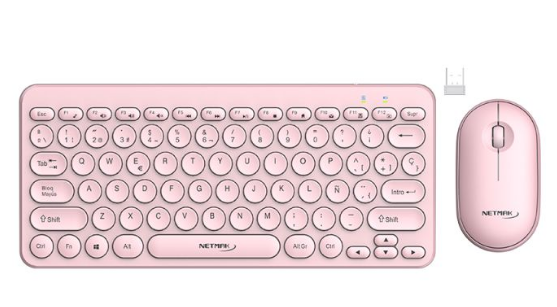 Teclado + Mouse Inalambrico Netmak Rosa (Nm-Kb850-P)