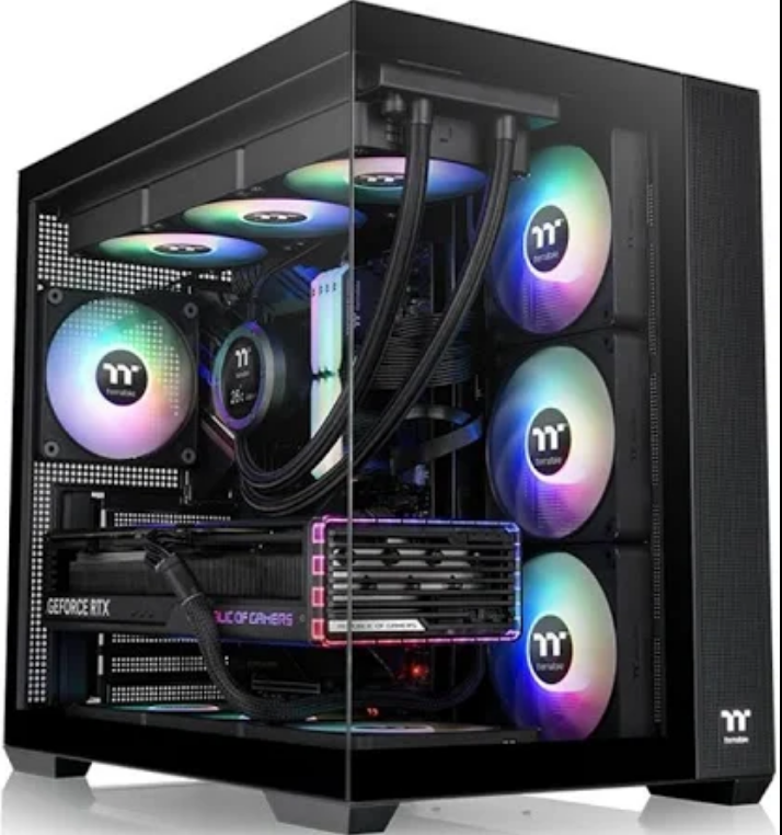 Gabinete Tt View 380 Mid-Tower Tg X2 Fan Argb X4 Black