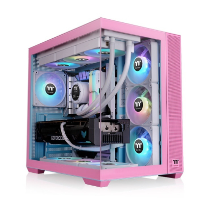 Gabinete Tt View 380 Mid-Tower Tg X2 Fan Argb X4 Bubble Pink