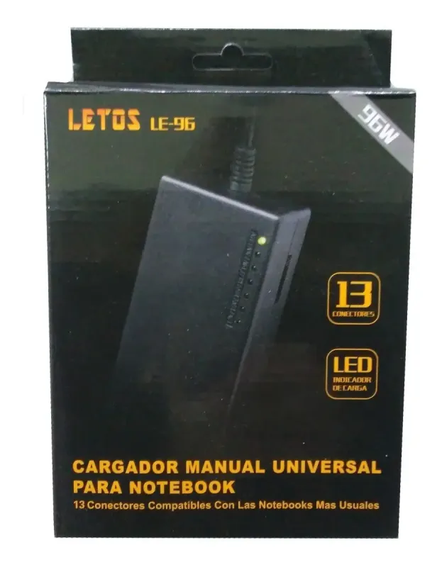 Cargador Notebook Universal Letos 12V A 24V 90W C/Conector C