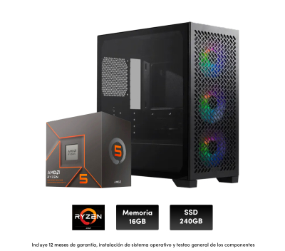 Pc Gamer (Ei) Ryzen 5 8500G + 16Gb Ddr5 + Ssd 240Gb + 550W White + Gab (Imagen Ilustrativa)