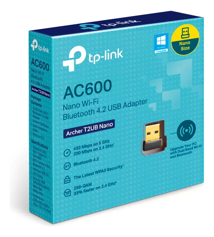 Archer T2Ub Nano P.redw + Bluetooth Usb Ac600 Dual Band (6686)