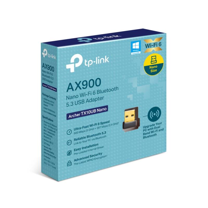 Archer Tx10Ub Nano P.redw Usb Ax900 Wifi 6 + Bluetooth