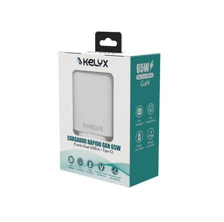Cargador Kelyx 65W Usb Type C Blanco