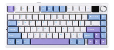 Aula F75 Blue White Purple Wireless 75% Rgb Sw Reaper Teclado Mecanico Trimodo Sp Dial Gasket