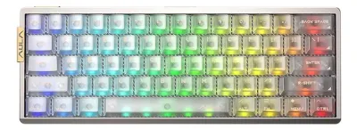Aula Ag60 Pro Silver Case White Frosted Keycaps Sw Aether Teclado Magnetico En 60% Usb 8Khz 0.1Mm Alum