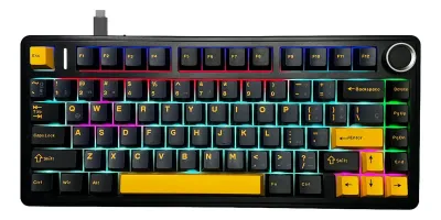 Aula F75 Black Dark Blue Orange Sp Wireless 75% Rgb Sw Reaper Teclado