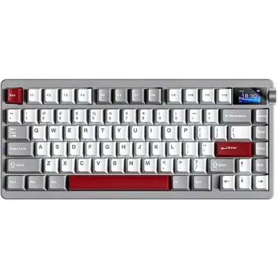 Aula Nova 75 Grey White Red Wireless 75% Rgb Sw Star Vector Teclado