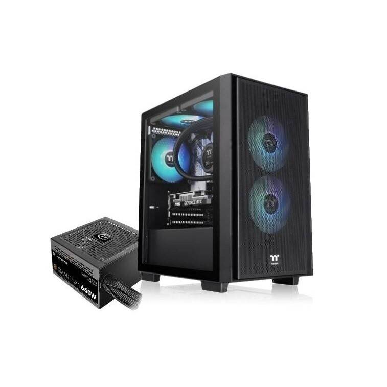 Gabinente + 650W Thermaltake Versa H16Tg Argb Fan X3 M-Atx
