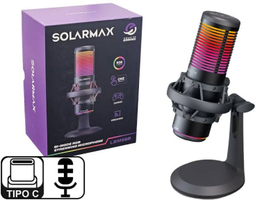 Microfono Streaming Bi Mode Rgb Solarmax (Lsm98B)