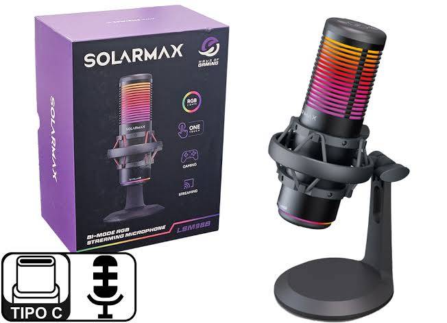 Microfono Streaming Bi Mode Rgb Solarmax (Lsm98B)