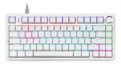 Aula F75 Wired Blanco 75% Rainbow Rgb Sw Red Ingles Teclado Mecanico Cableado Usb Dial