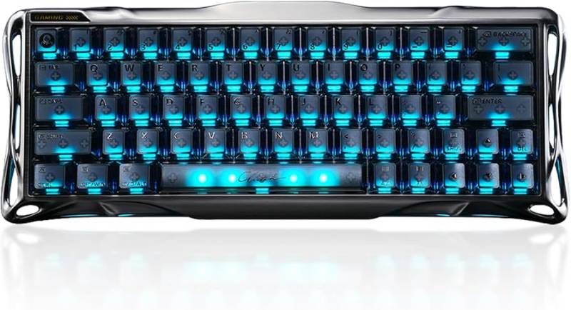 Teclado Magnético Gravastar Mercury V60/ 60%/He/Inglés Us/8Khz/Usb-C/Rgb/ Ufo Magnetic Switch/Hotswap/ Color Onix Cristal