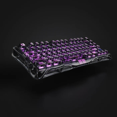 Teclado Magnetico Gamer Gravastar Mercury V75 Version Lite 75% Hall Effect / Magnetic Switch / Transparent Black