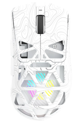 Aula Sc620 Blanco Rgb Sectores Mouse Wireless/Cableado 12K Dpi Pmw3311 67Gr 8D Boton Rapidfire