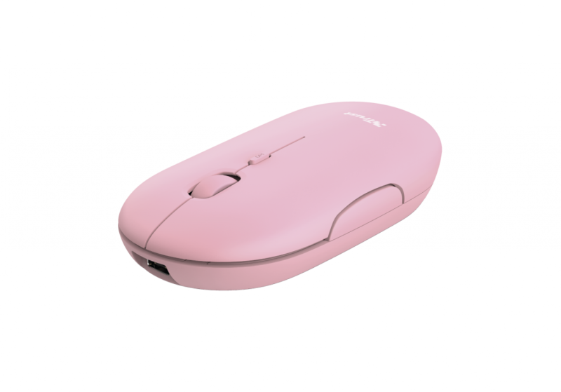 Mouse Trust Puck Wrl Recargable Pink
