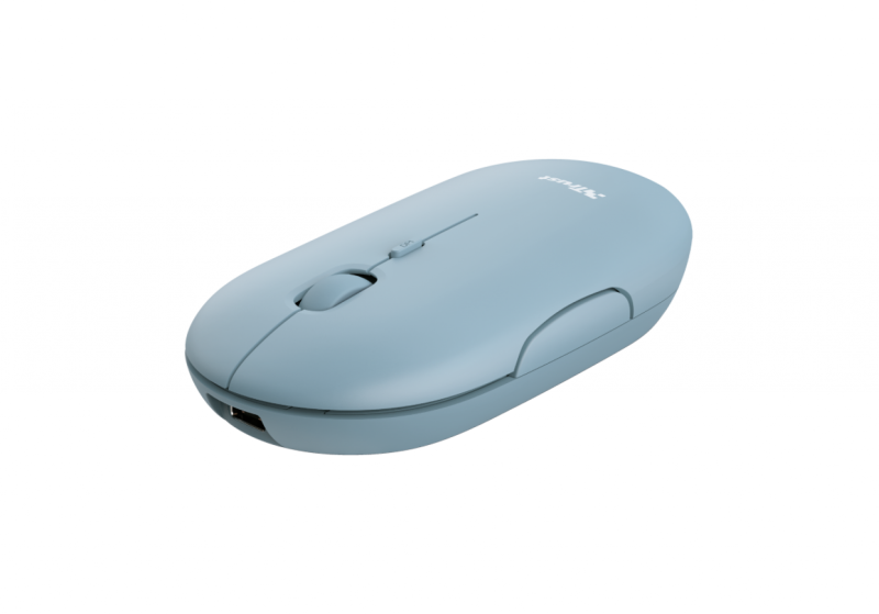 Mouse Trust Puck Wrl Recargable Blue