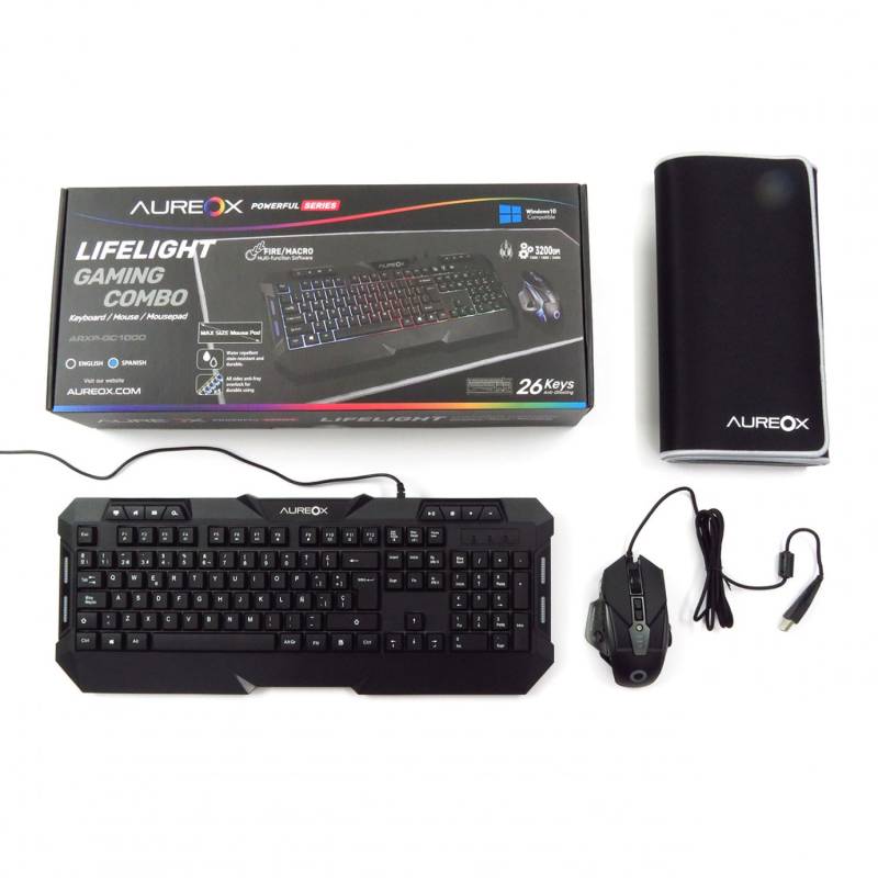 Teclado Y Mouse + Pad Aureox Lifelight Gaming Gc1000