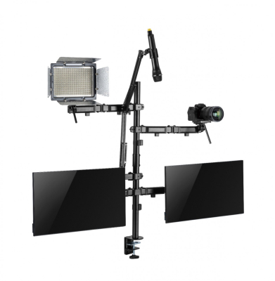 Soporte Intelaid De Escritorio  Setup 2 Moni Camara Cam Mic Luz It-Sdm