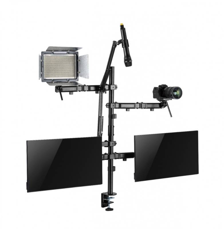 Soporte Intelaid De Escritorio  Setup 2 Moni Camara Cam Mic Luz It-Sdm