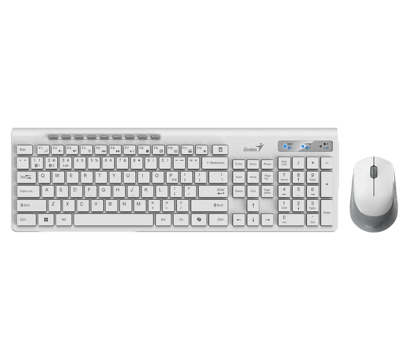 Teclado + Mouse Genius Slimstar 8230,Ai,White,Sp,Bt+2.4Ghz (0547)