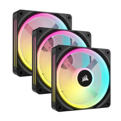Fan Cooler Corsair Icue Link Qx120 Rgb 120Mm Magnetic Dome Black Pack X3 (7947)