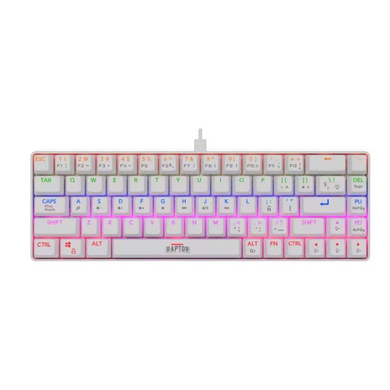 Teclado Gamer Raptor Fireclaw M68 Mecanico Retroiluminado Switch Red Outemu White (7879)