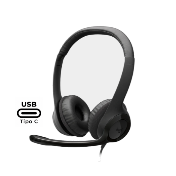 Auricular C/Microfono Logitech H390 Usb-C Negro 981-001575