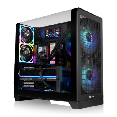 Gabinete Tt View 390 Air Mid- Tg Curvo Fan X2 Black (8845)